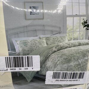 Laura Ashley Duvet Cover Set King Natalie Sage Green Pillow Shams